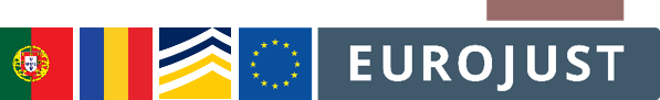 flags of PT RO, and Europol Eurojust logos